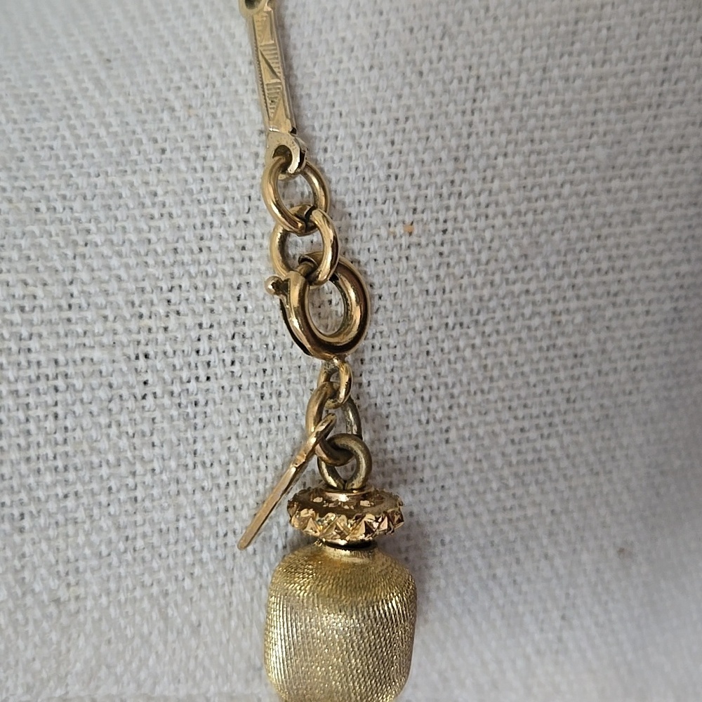 Monet Gold Tone Bar & Barrell Necklace - Picture 5 of 6
